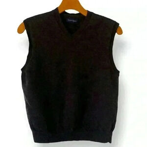 CHARTER ROOM 100% Merino Wool Charcoal Gray Sweater Vest in Size Large